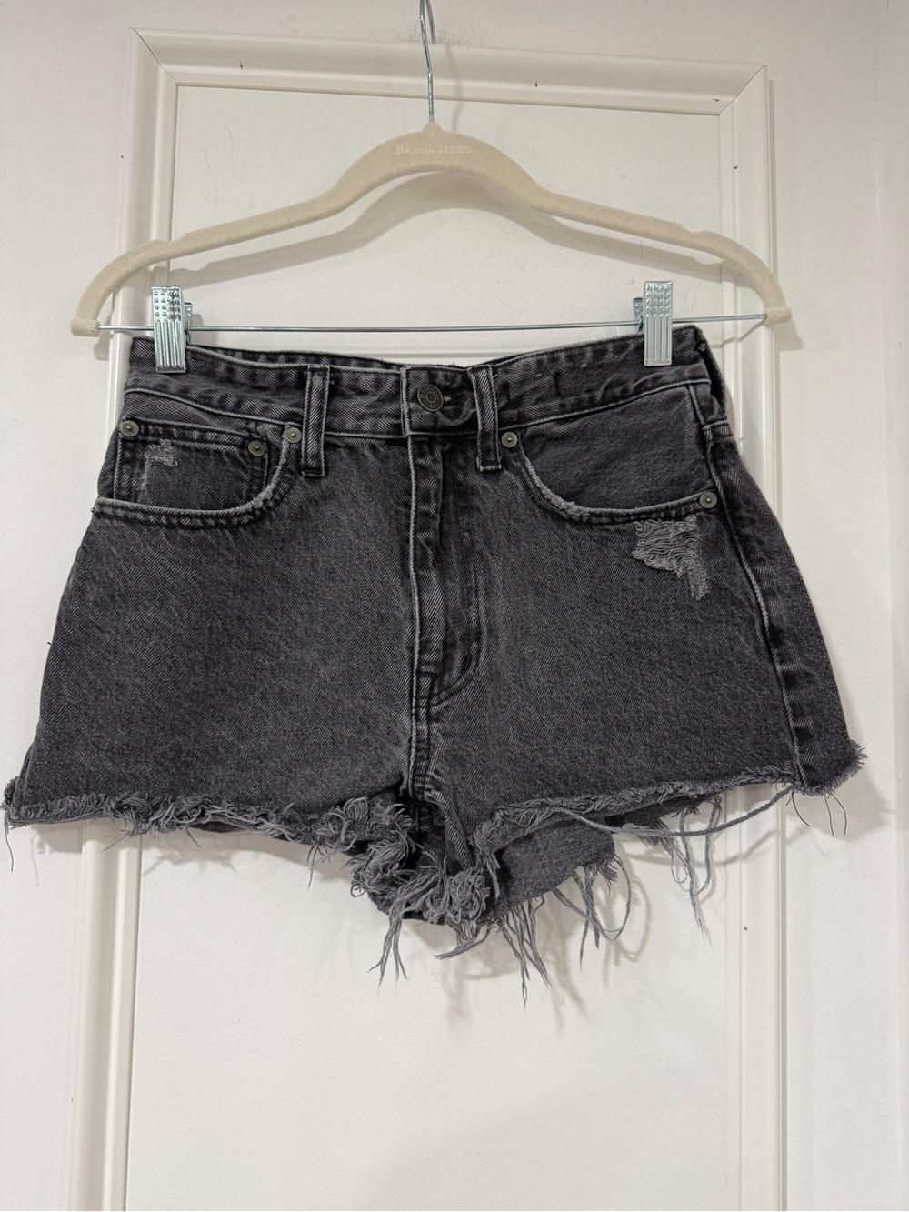 Madewell Black Relaxed Distressed Denim Cutoff Shorts